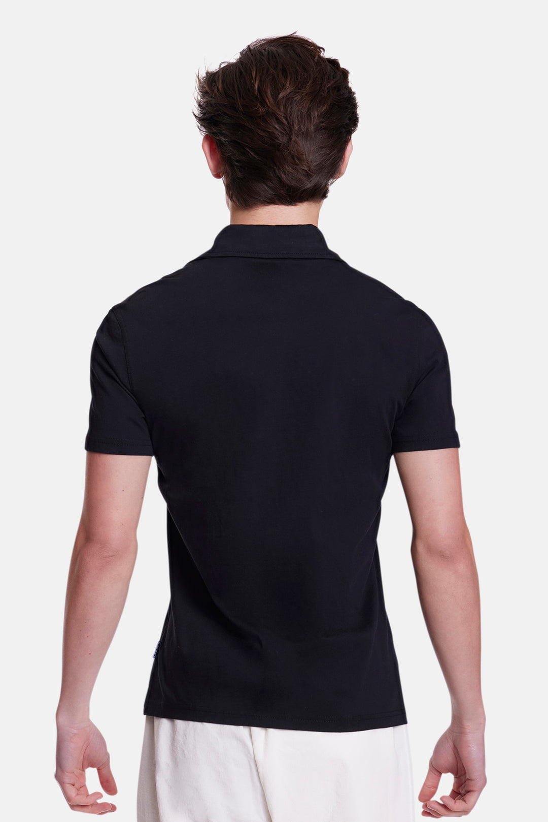 Plain Cotton Jersey Polo Black