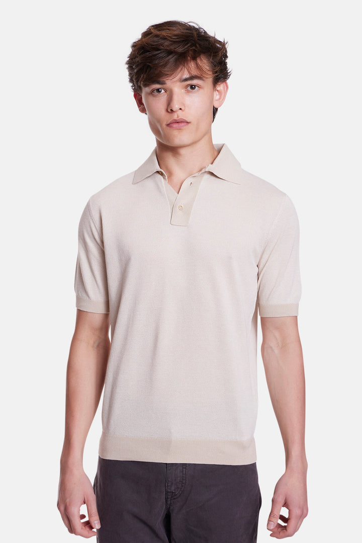 Sublime Cotton Waffle Polo Beige