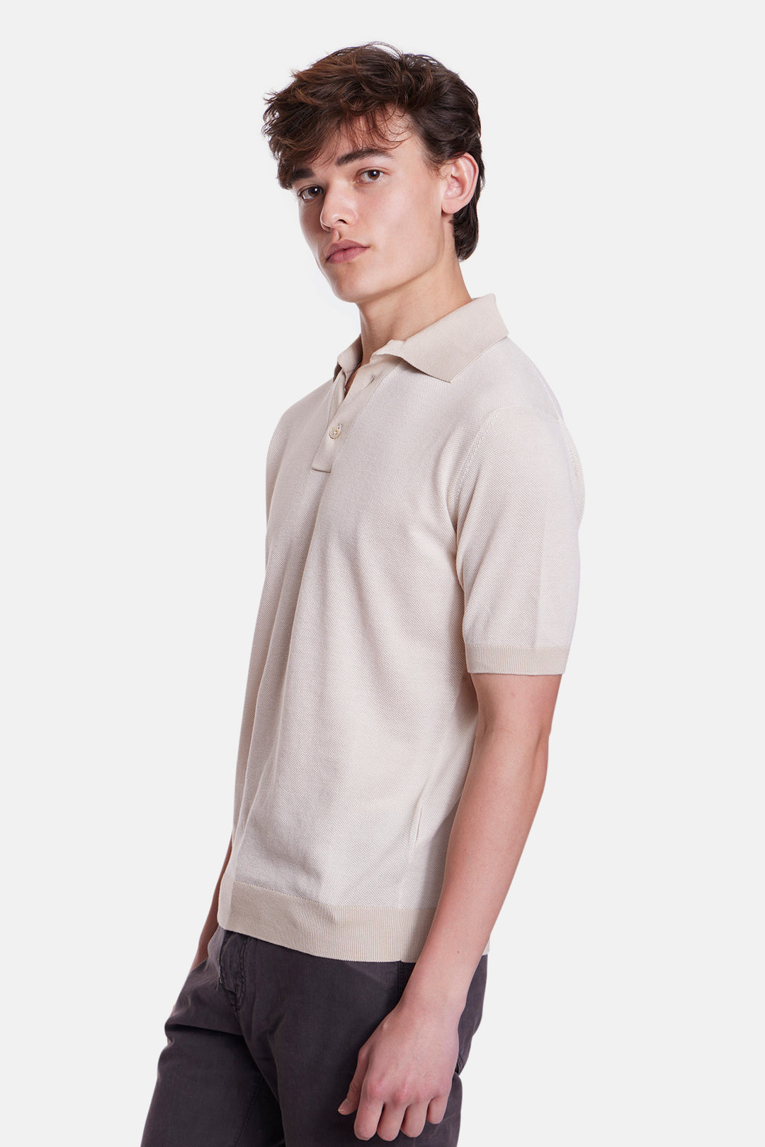 Sublime Cotton Waffle Polo Beige