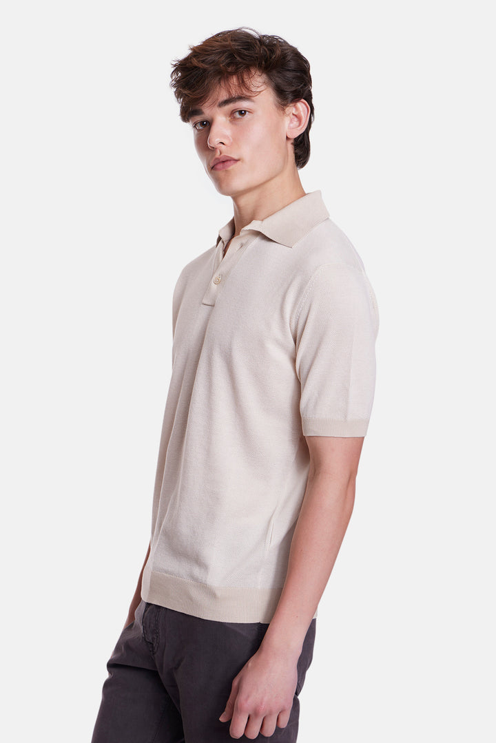Sublime Cotton Waffle Polo Beige