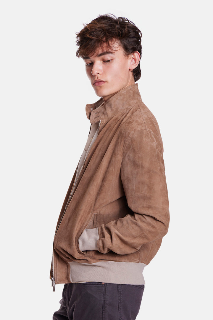 Suede Bomber Tan