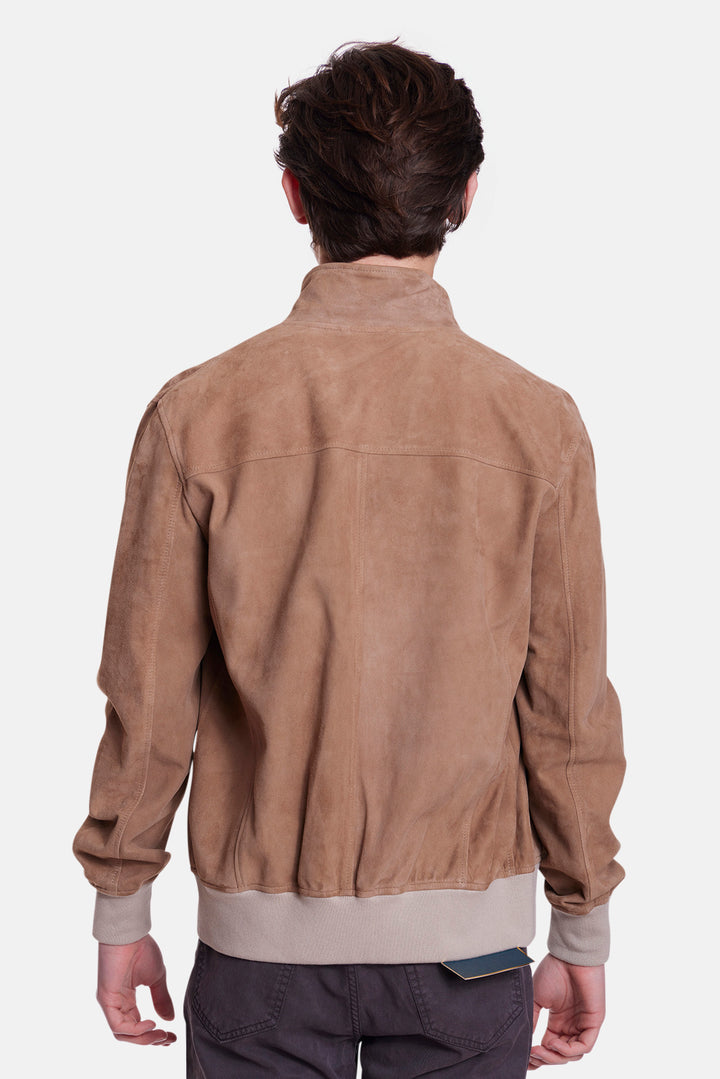 Suede Bomber Tan