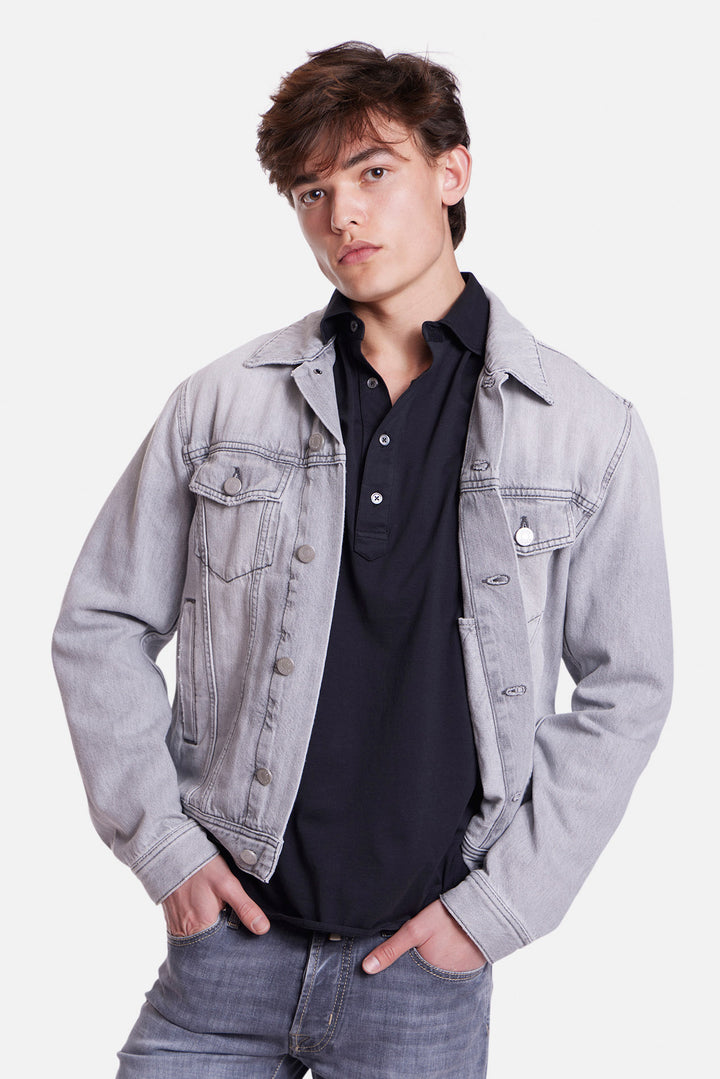 Giubbino Denim Trucker Jacket Grey