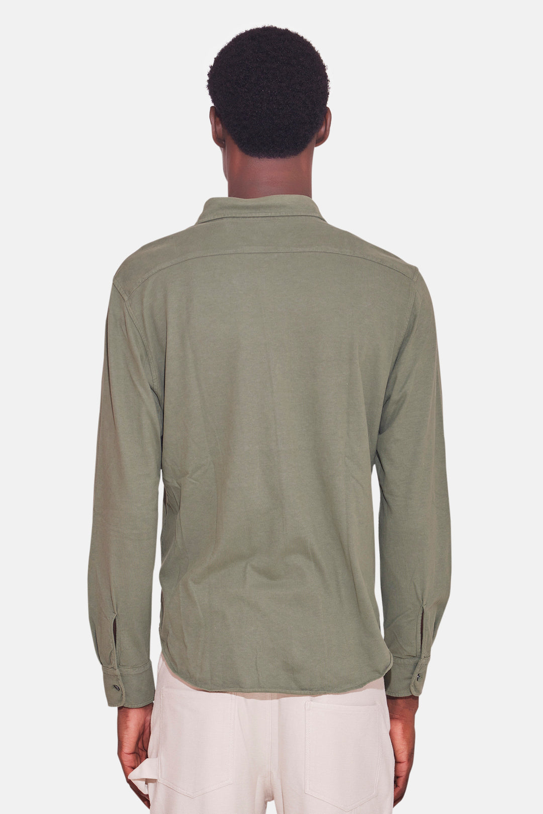 Velvet Jersey Shirt Military Green blueandcream Velvet Jersey Shirt Military Green blueandcream