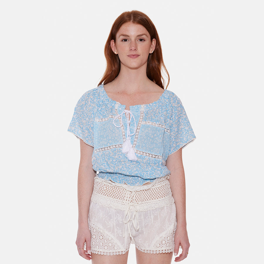 Ray Embroidered Short Optical White