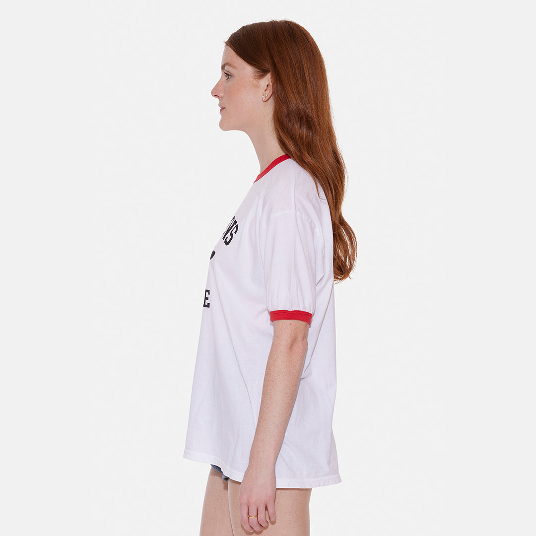 Hamptons Whale Ringer Tee White/Red