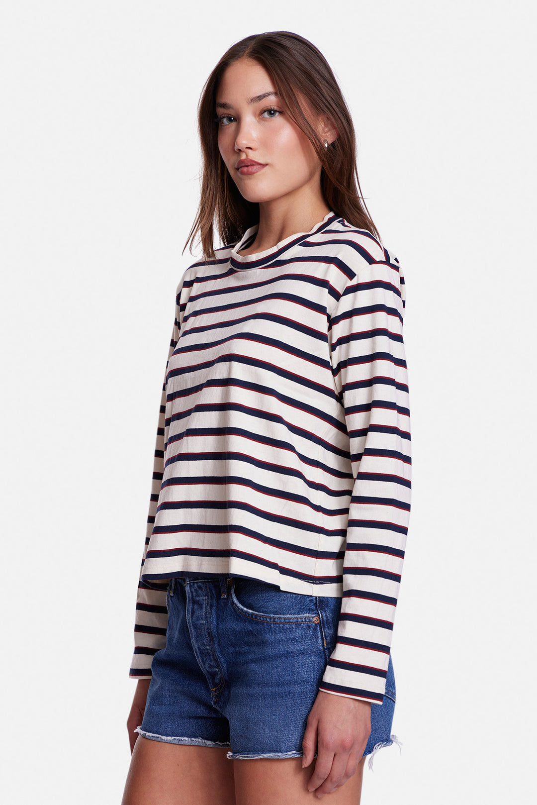 Dede Striped Long Sleeve Ivory / Navy / Wine