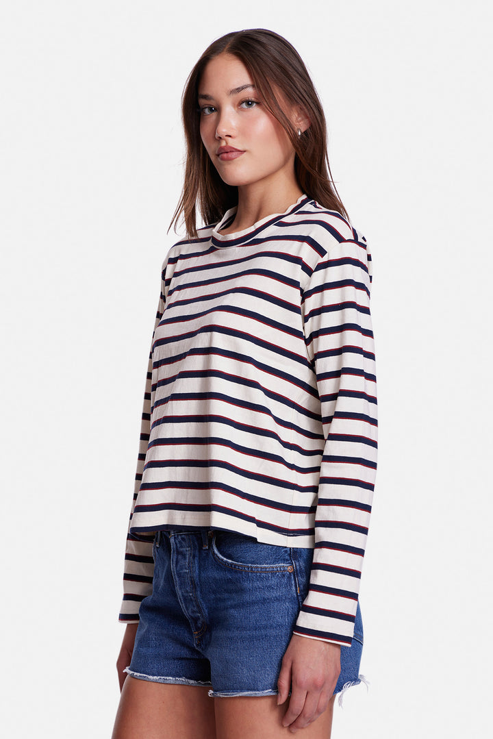 Dede Striped Long Sleeve Ivory / Navy / Wine