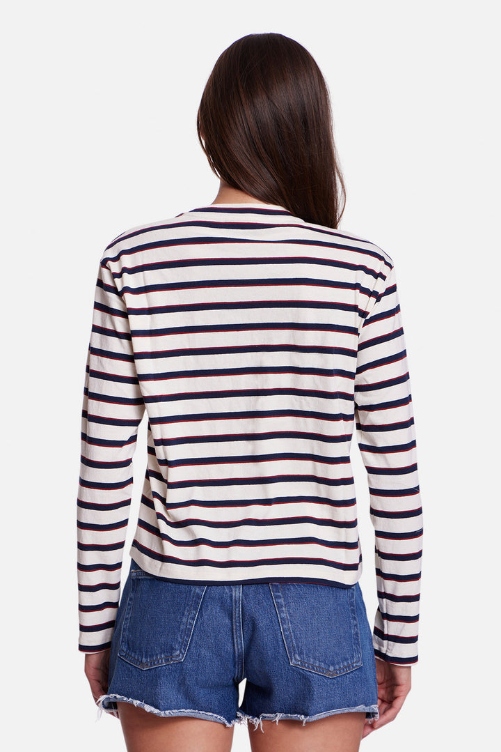 Dede Striped Long Sleeve Ivory / Navy / Wine