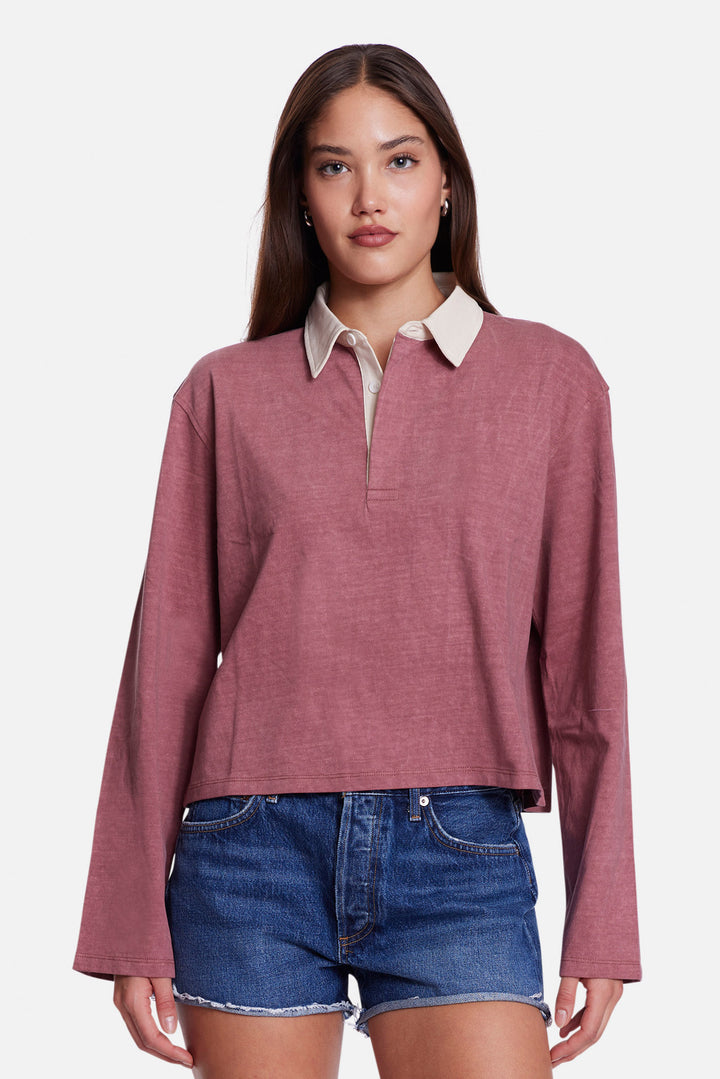Phoebe Rugby Maroon w/ Ivory Collar