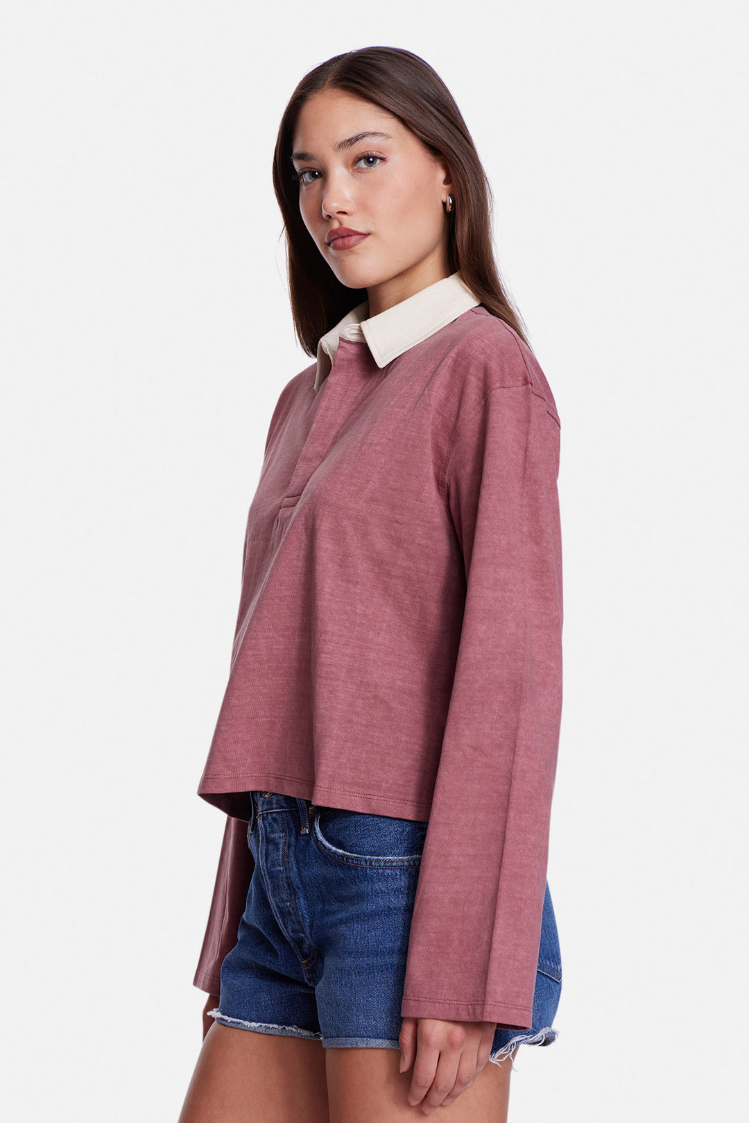 Phoebe Rugby Maroon w/ Ivory Collar