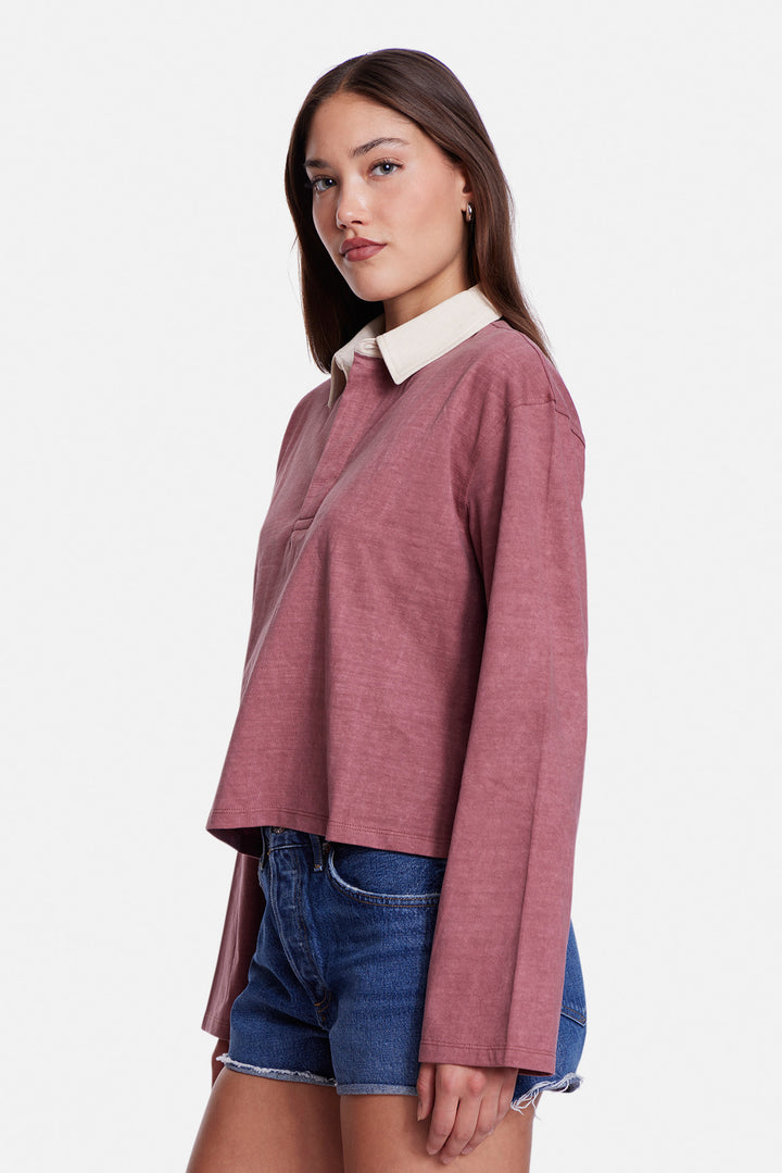 Phoebe Rugby Maroon w/ Ivory Collar