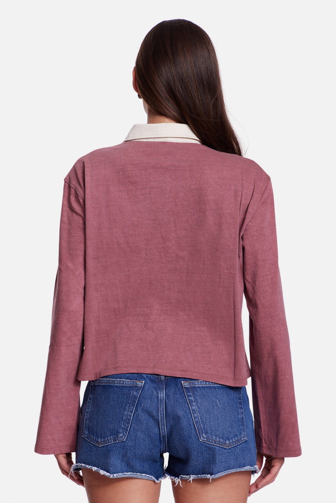 Phoebe Rugby Maroon w/ Ivory Collar