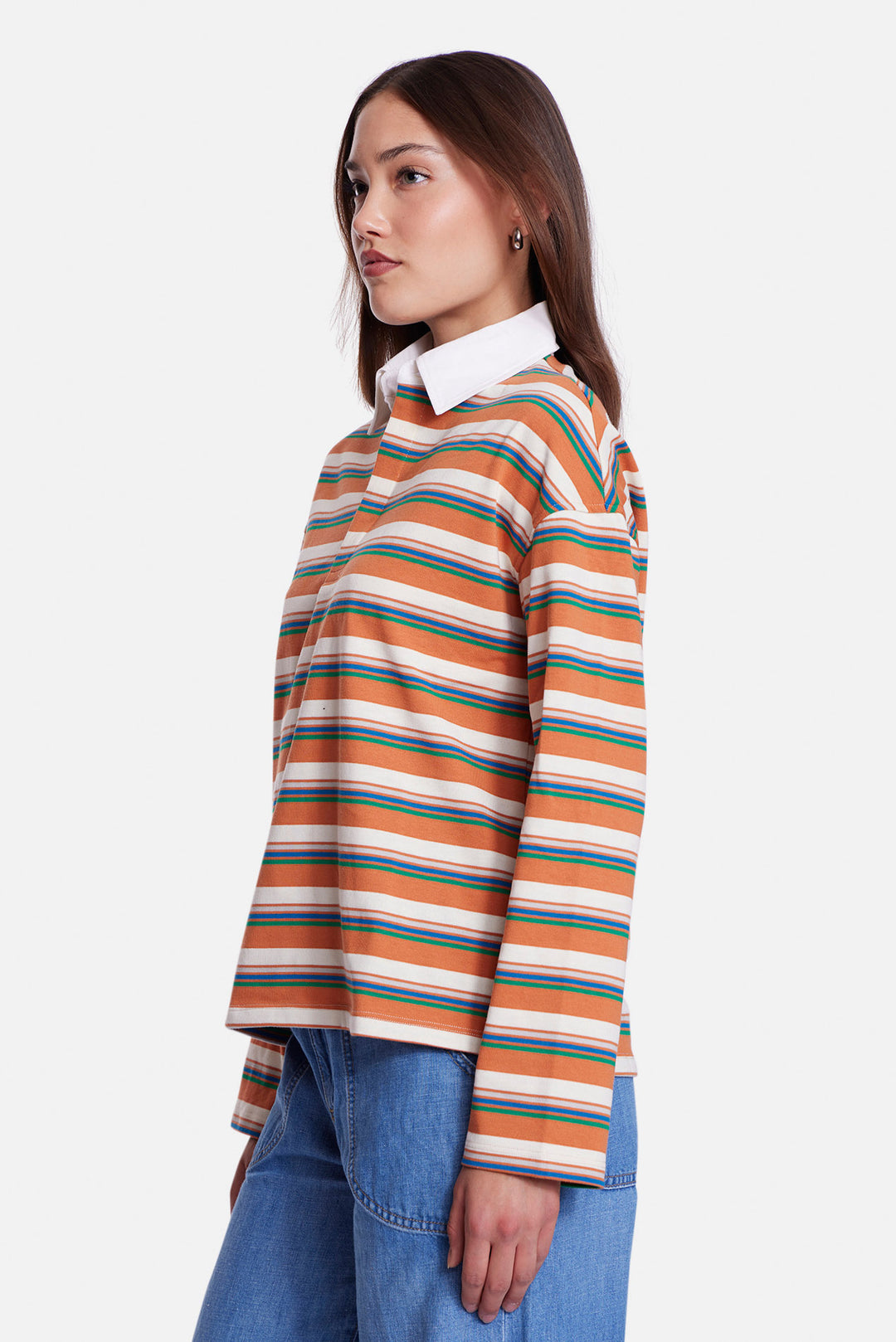 Nicky Oversized Rugby Ivory /  Brown Multi Stripe