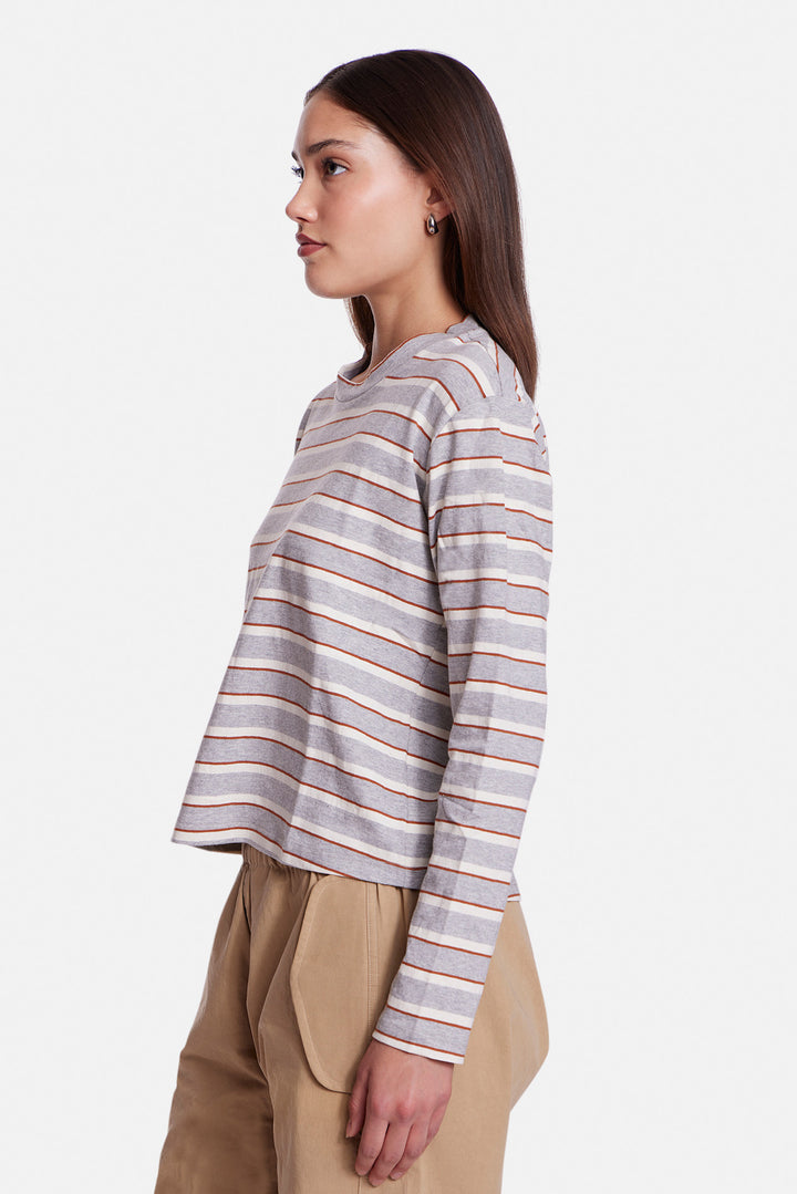 Dede Striped Long Sleeve Grey / Ivory / Brown