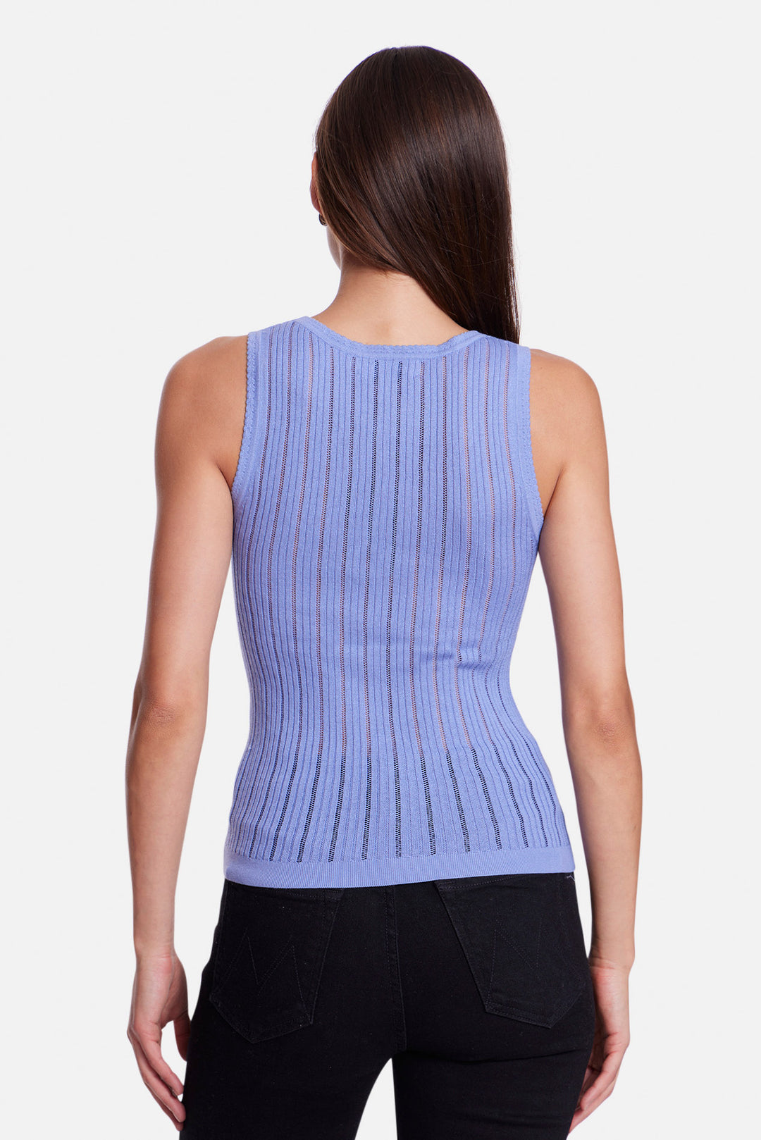 Rachel Drop Needle Pointelle Tank Blue