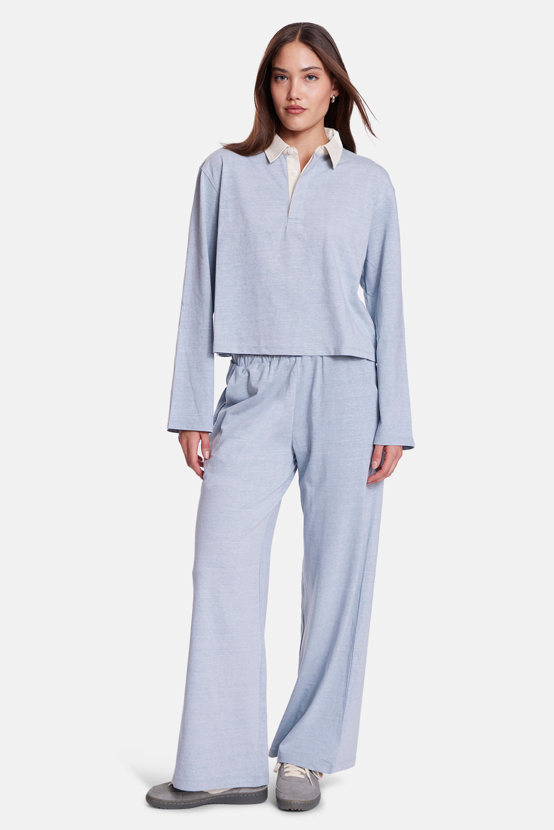 Phoebe Rugby Pale Blue w/ Ivory Collar