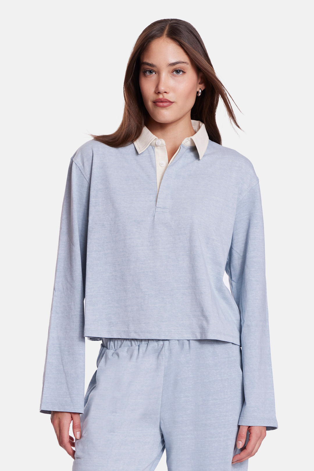 Phoebe Rugby Pale Blue w/ Ivory Collar