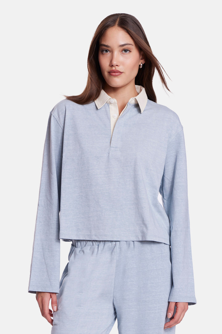Phoebe Rugby Pale Blue w/ Ivory Collar