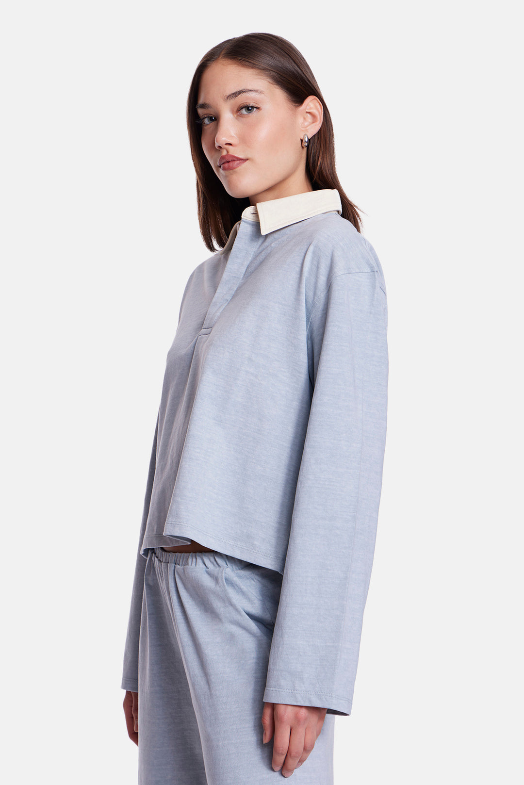 Phoebe Rugby Pale Blue w/ Ivory Collar