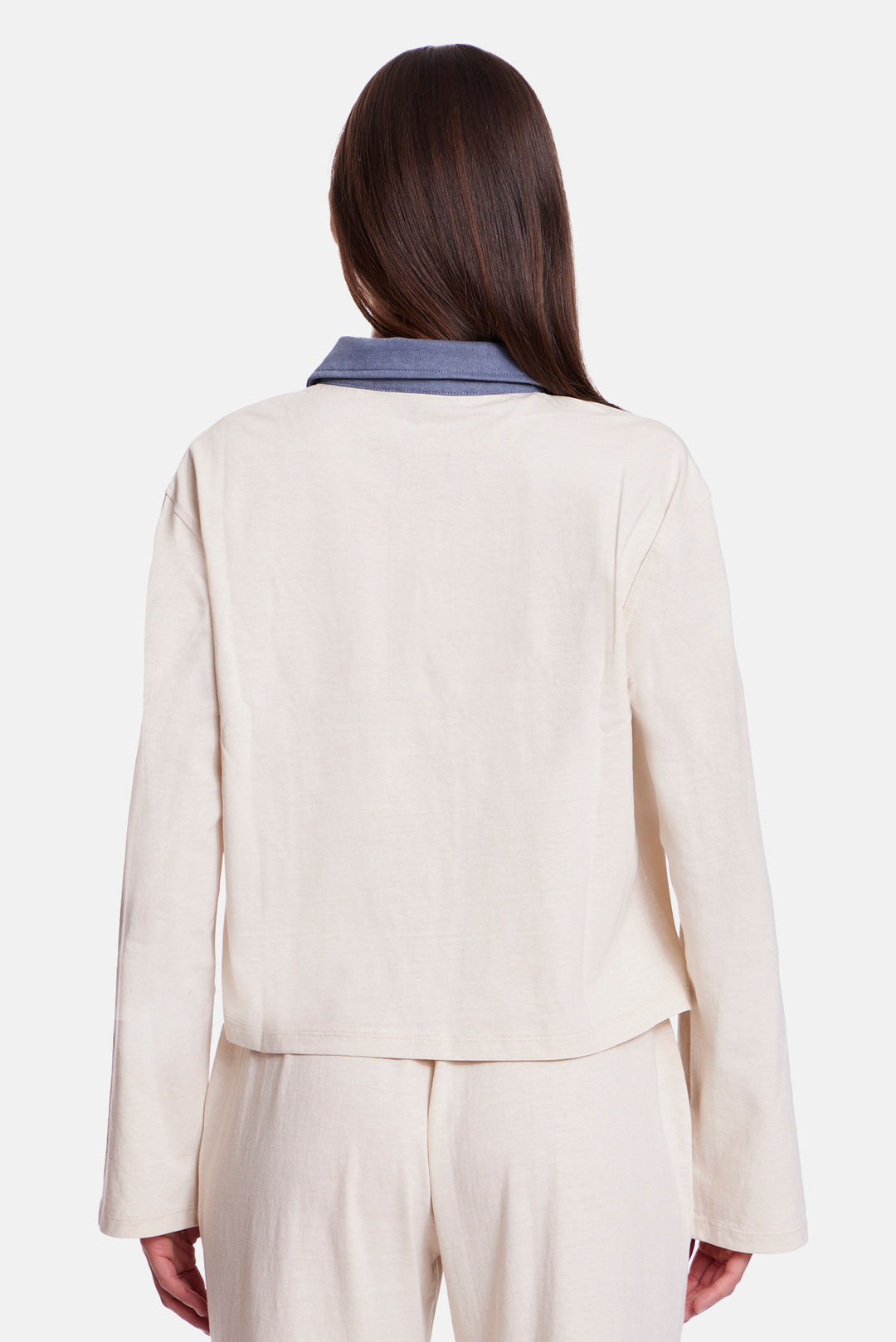 Phoebe Rugby Ivory w/ Navy Collar