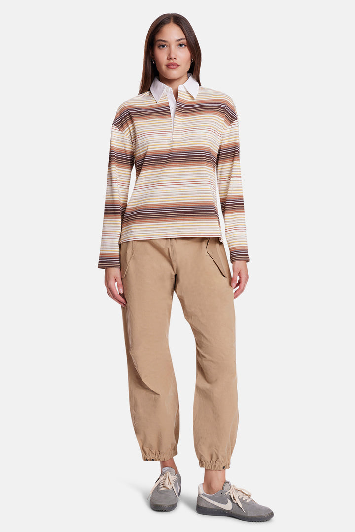Nicky Oversized Rugby Brown Multi Stripe