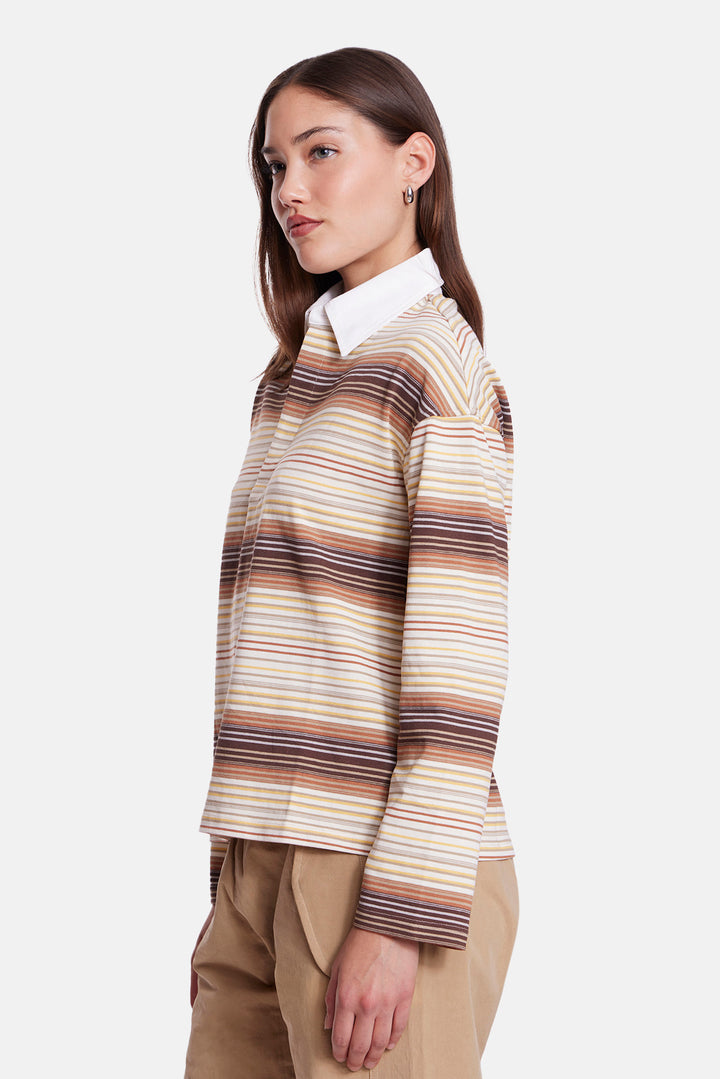 Nicky Oversized Rugby Brown Multi Stripe