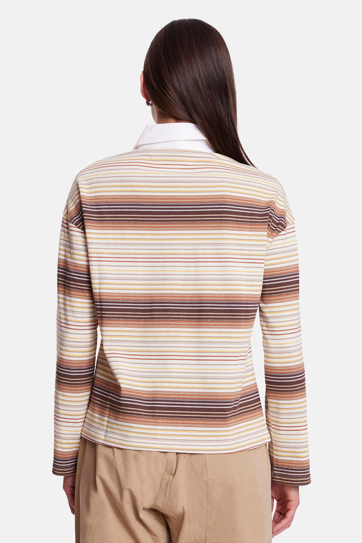 Nicky Oversized Rugby Brown Multi Stripe