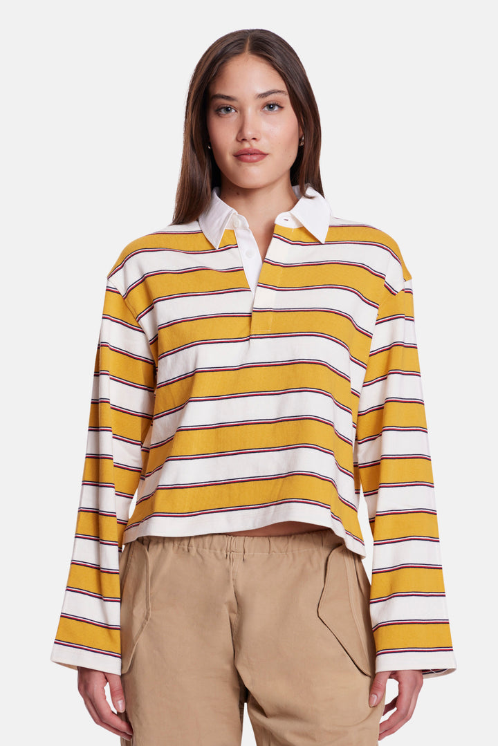 Phoebe Cropped Rugby Yellow Multi Stripe