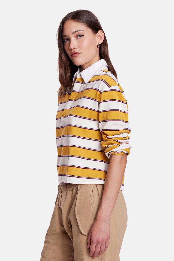 Phoebe Cropped Rugby Yellow Multi Stripe