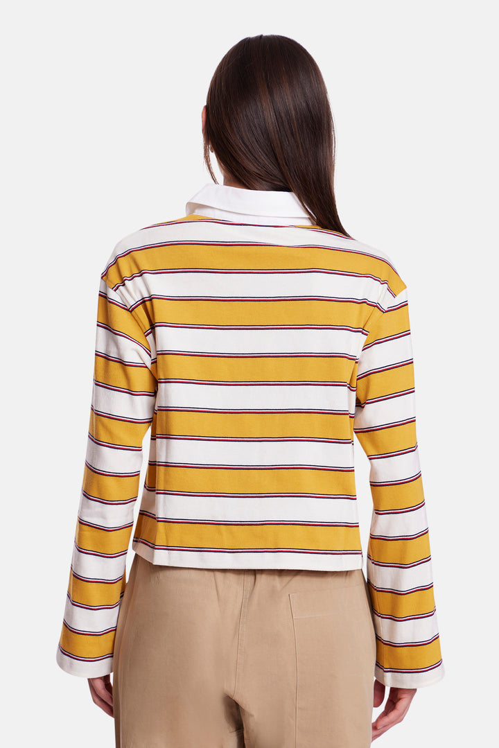 Phoebe Cropped Rugby Yellow Multi Stripe