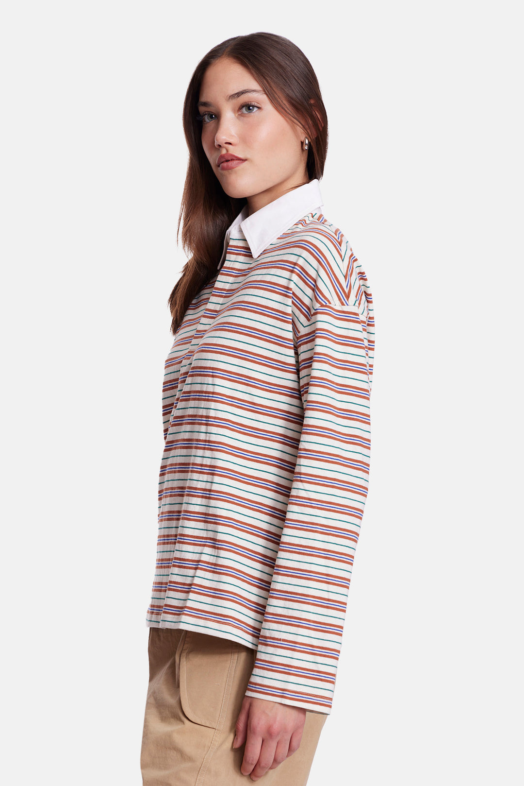 Nicky Oversized Rugby Orange Multi Stripe