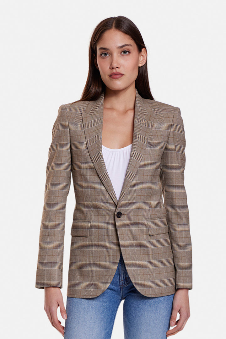 Anabel Tailored Blazer Grey/Ochre Check