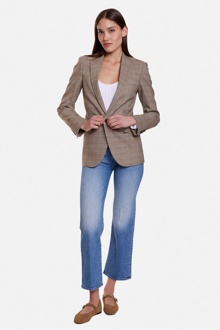 Anabel Tailored Blazer Grey/Ochre Check