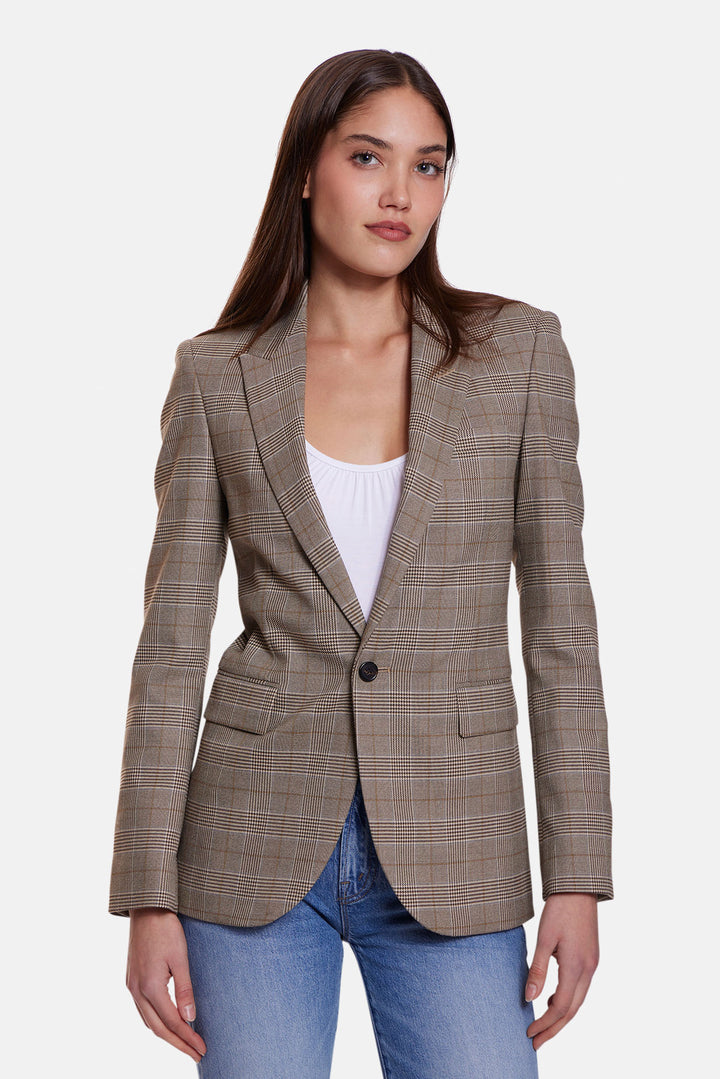Anabel Tailored Blazer Grey/Ochre Check