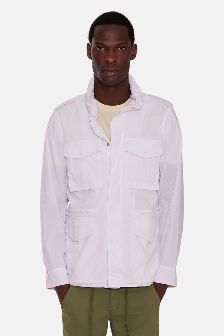 Mini Field Jacket In Cotton Poplin White