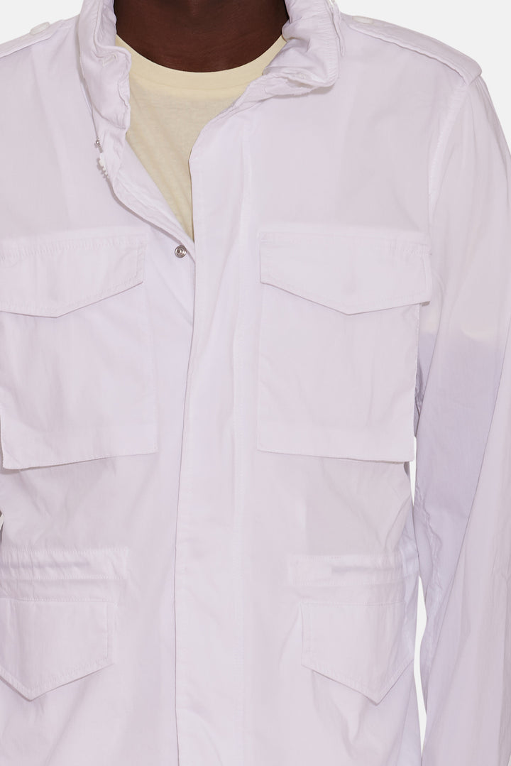 Mini Field Jacket In Cotton Poplin White