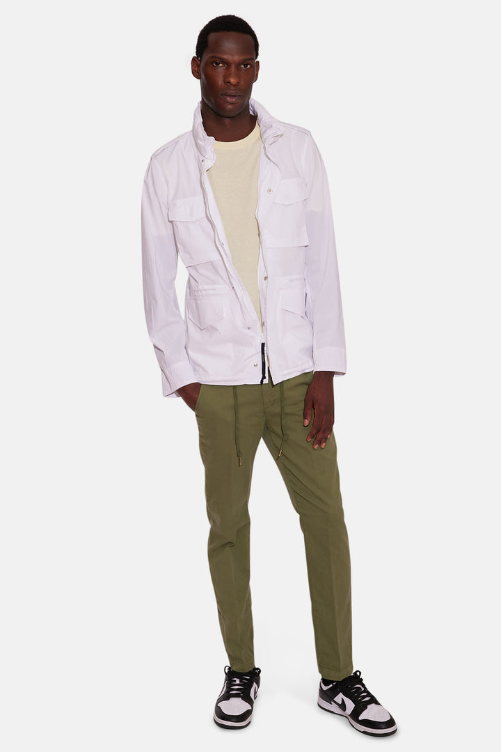 Mini Field Jacket In Cotton Poplin White