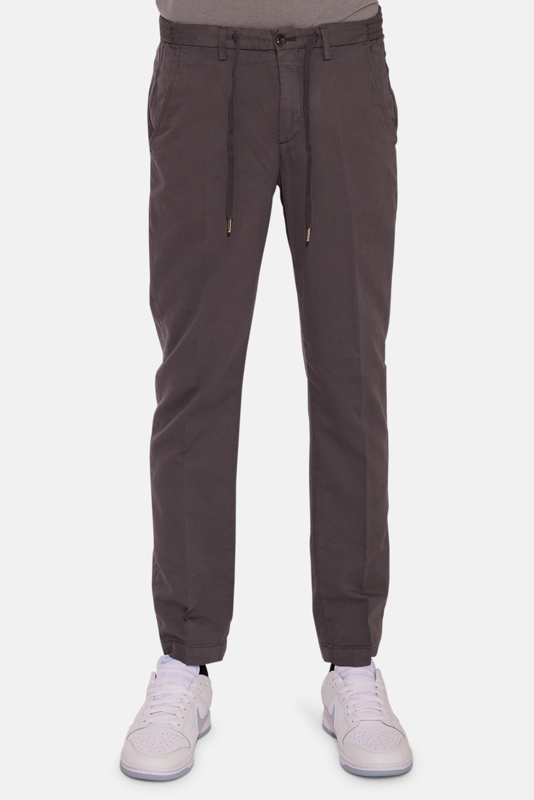 Stretch Cotton Slim Trouser Charcoal