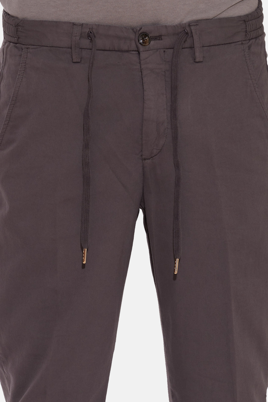 Stretch Cotton Slim Trouser Charcoal