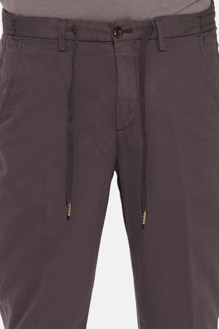 Stretch Cotton Slim Trouser Charcoal