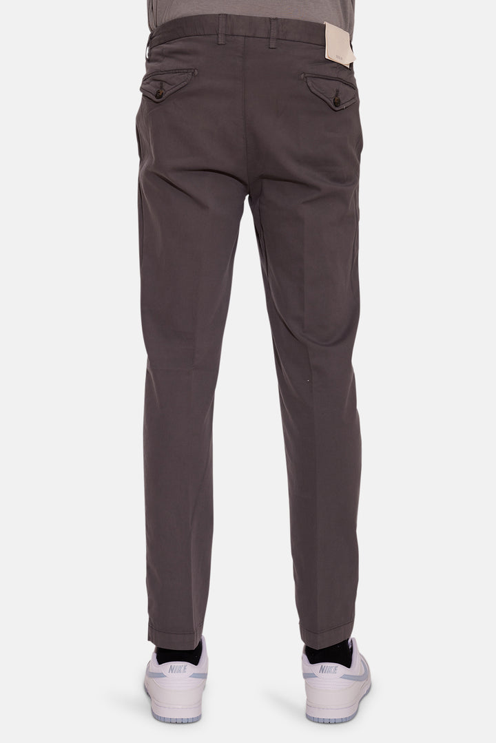 Stretch Cotton Slim Trouser Charcoal