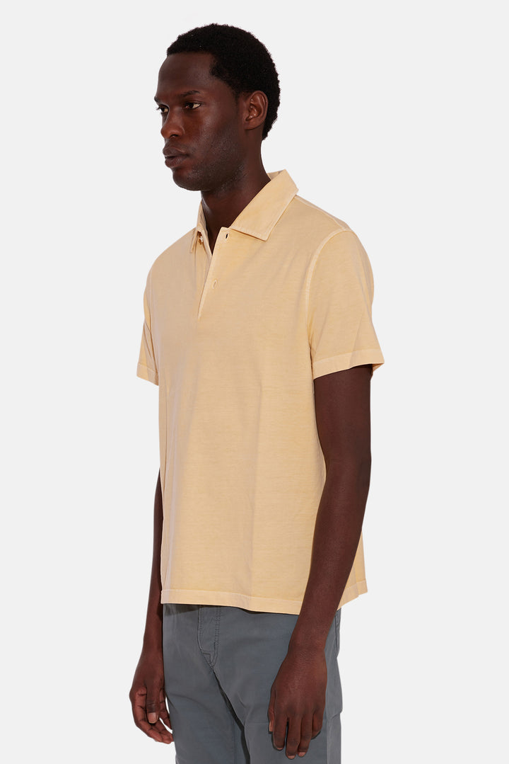 Short Sleeve Cotton Polo Yellow