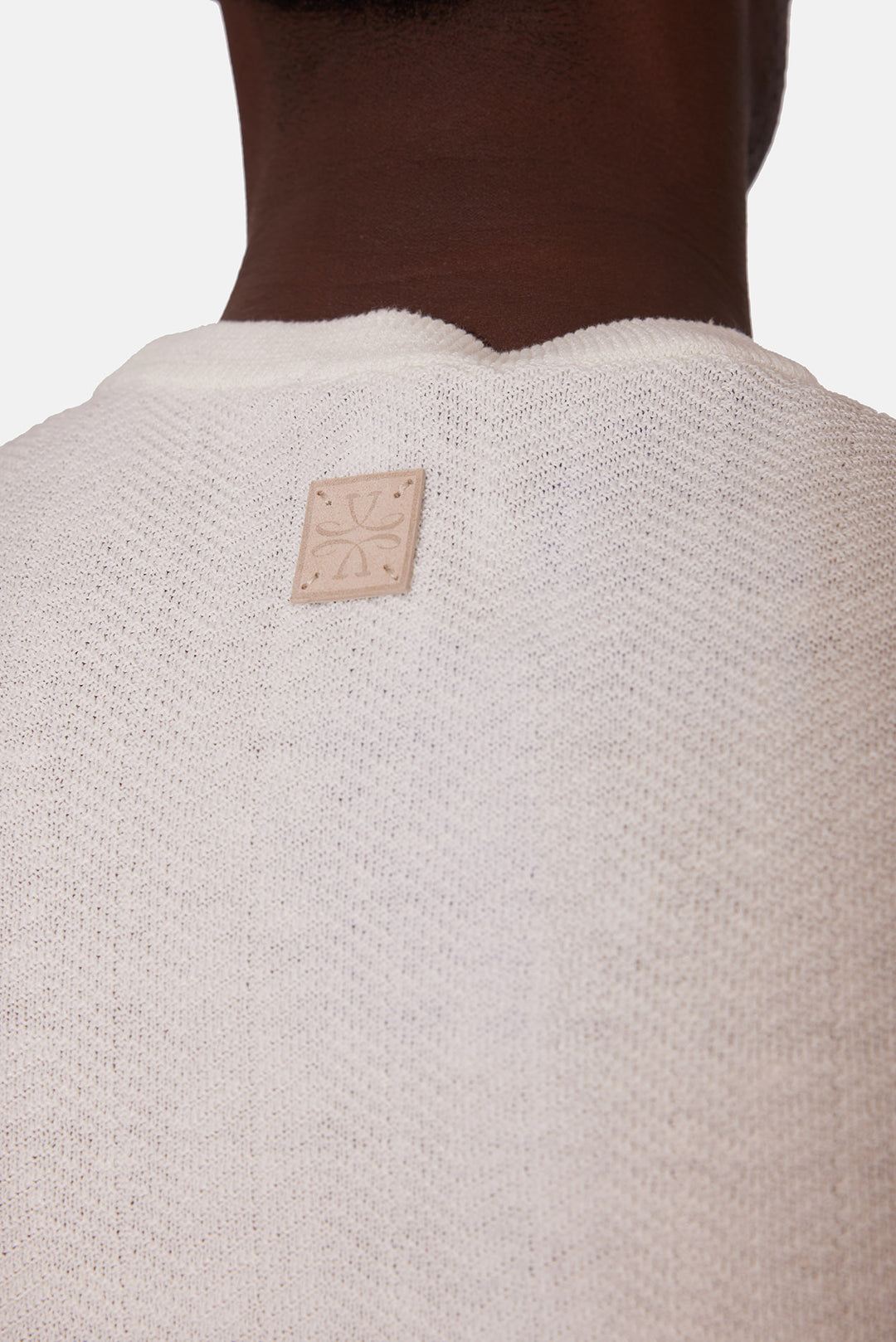 Beige Shaded Cotton and Linen Sweater