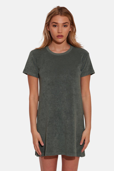 Terry Tee Dress Green – blueandcream