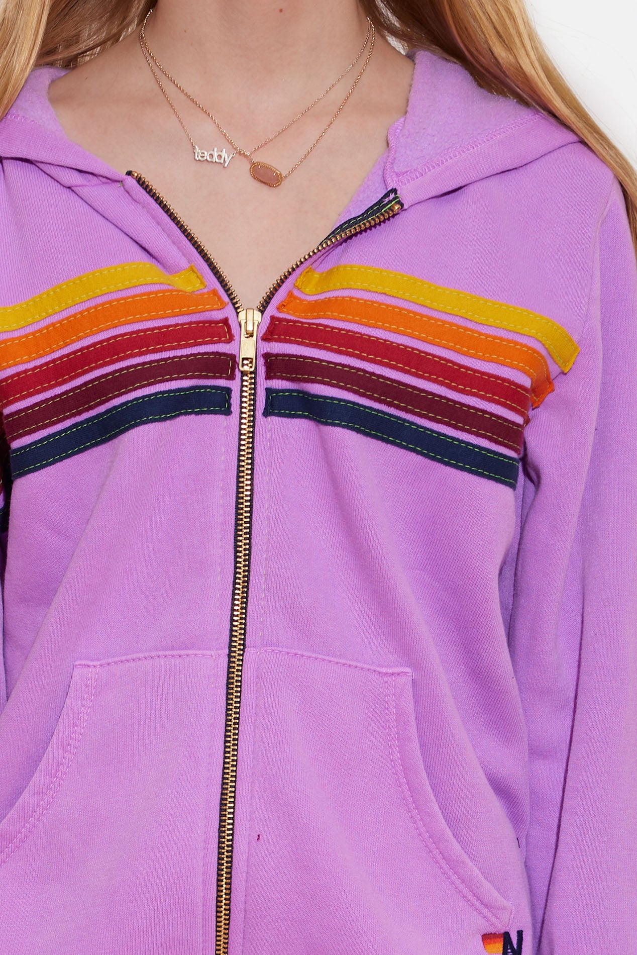 Kid's 5 Stripe Hoodie Neon Purple – blueandcream