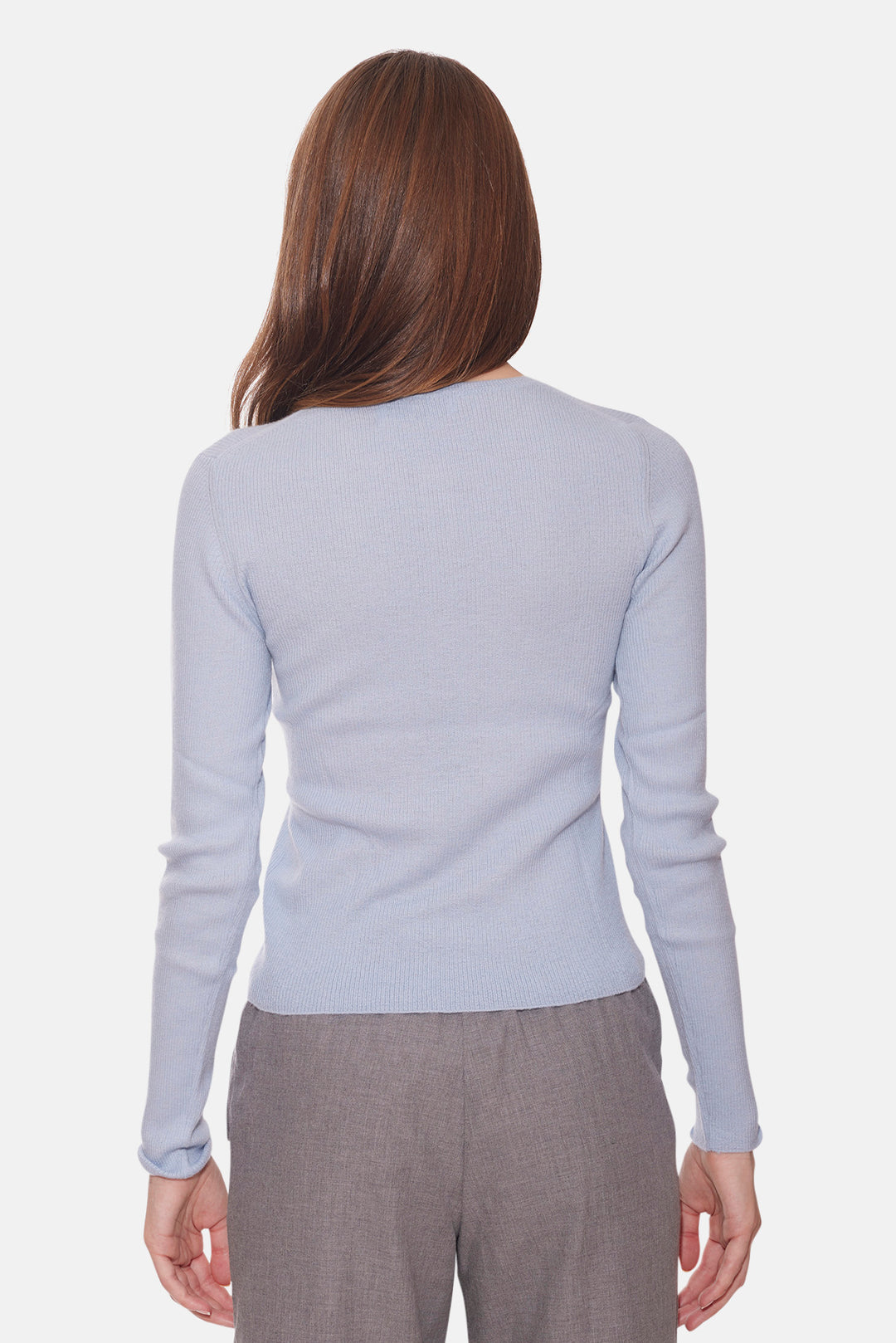 Sylvia Cashmere Henley Sweater Sky