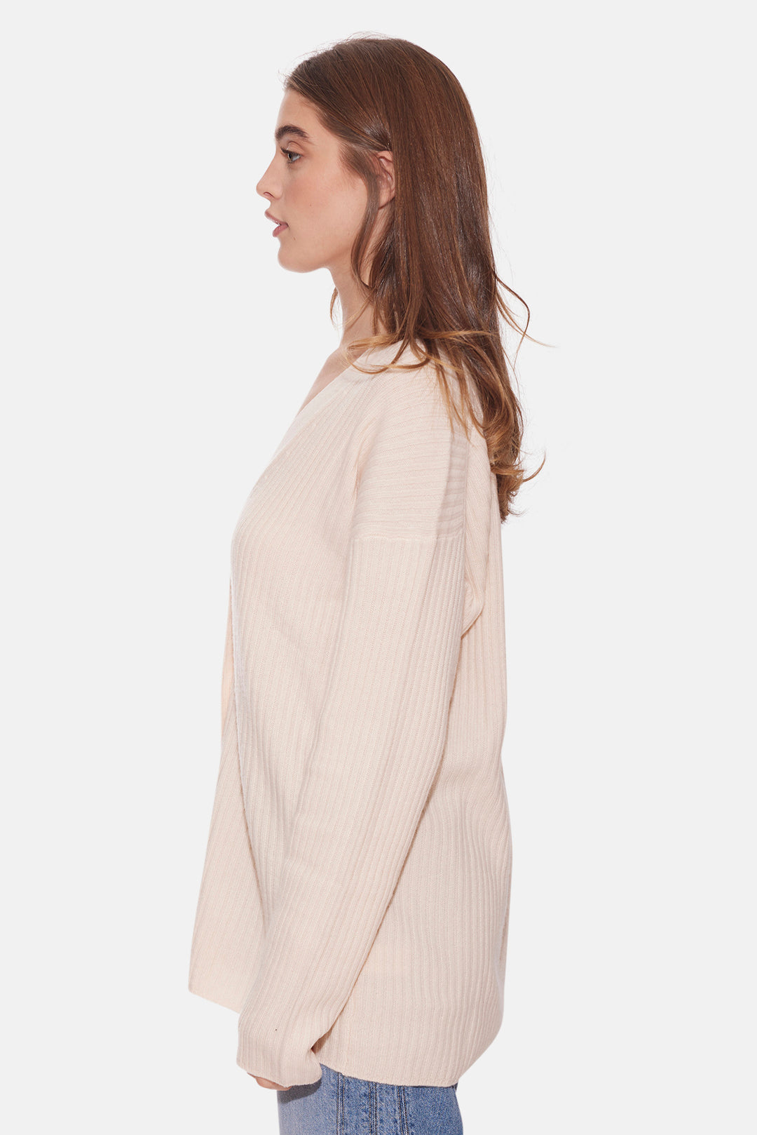 Lucy Ribbed Cocoon Cardigan Ricotta