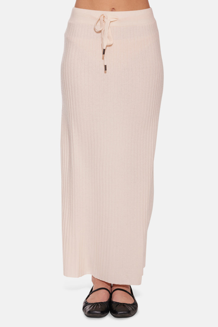 Gertrude Ribbed Maxi Skirt Ricotta