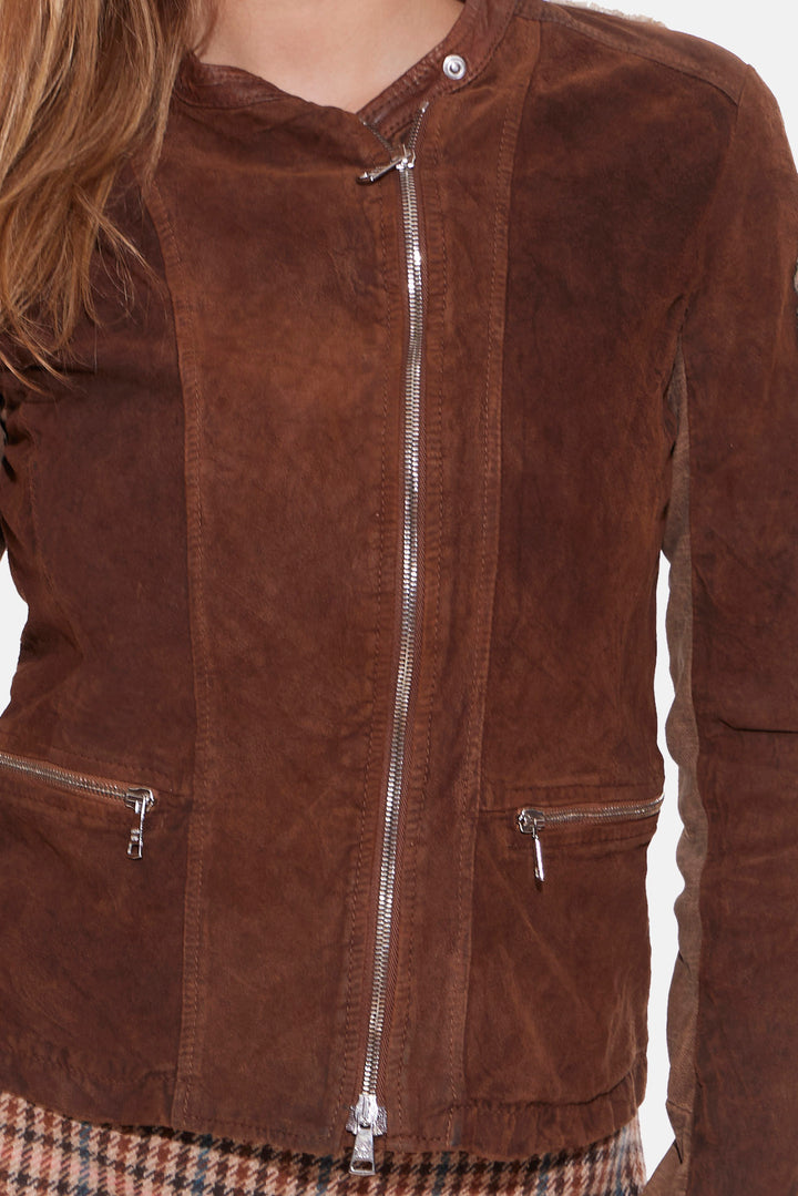 Sequoia Giorgio Brato Suede Moto Jacket With Patches